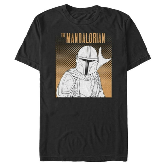 Men's Star Wars: The Mandalorian Mando Line Art  Graphic Tee Black Medium