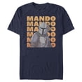 thumbnail image 1 of Men's Star Wars: The Mandalorian Mando Text Stacked  Graphic Tee Navy Blue Large, 1 of 4
