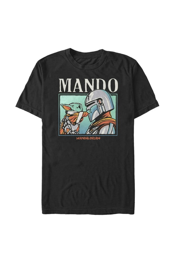 Men's Star Wars: The Mandalorian Mando and the Child  Graphic Tee Black Large
