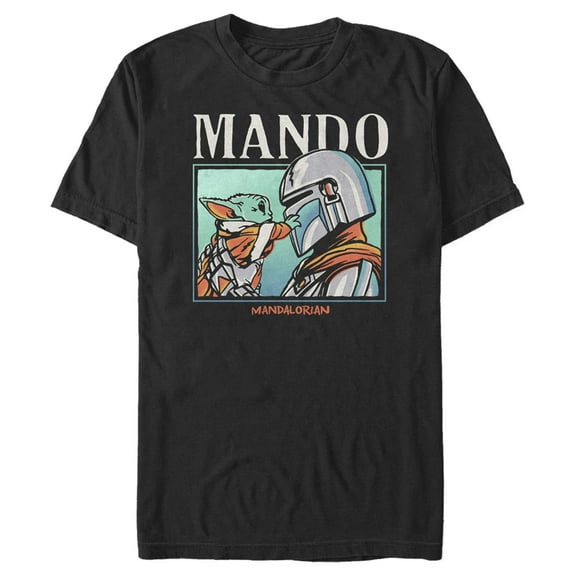 Men's Star Wars: The Mandalorian Mando and the Child  Graphic Tee Black Medium