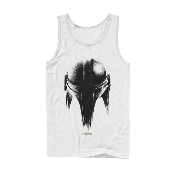 Men's Star Wars: The Mandalorian Metallic Helmet  Tank Top White Large