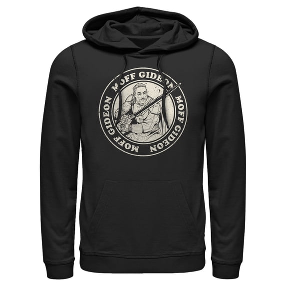 Men's Star Wars: The Mandalorian Moff Gideon Seal Pull Over Hoodie Black 3X Large