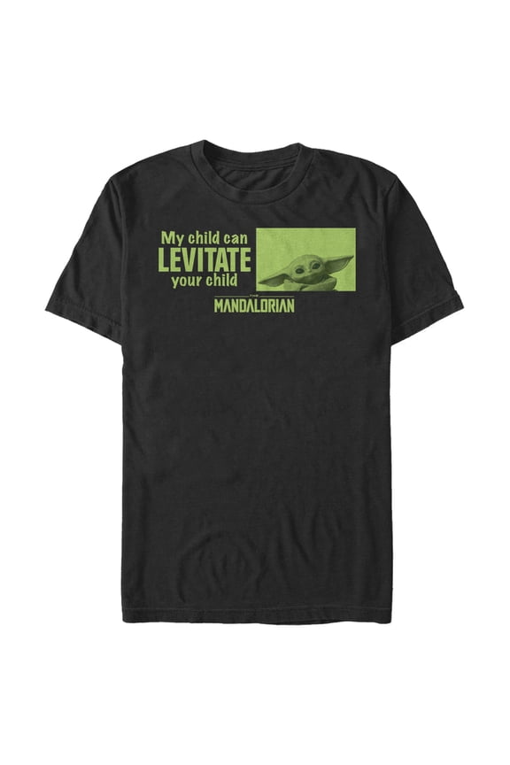Men's Star Wars: The Mandalorian My Child Can Levitate Your Child Graphic Tee Black Medium