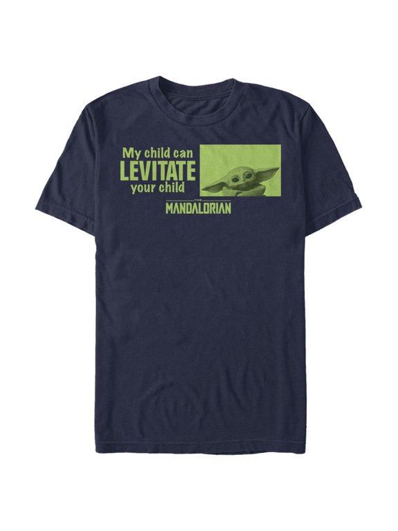 Men's Star Wars: The Mandalorian My Child Can Levitate Your Child Graphic Tee Navy Blue X Large