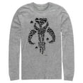 thumbnail image 1 of Men's Star Wars: The Mandalorian Mythosaur Bullet Hole Long Sleeve Shirt Athletic Heather 2X Large, 1 of 3