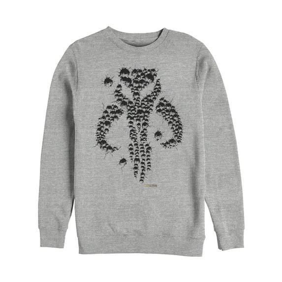 Men's Star Wars: The Mandalorian Mythosaur Bullet Hole Sweatshirt Athletic Heather 2X Large