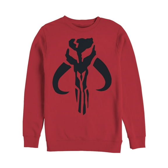 Men's Star Wars: The Mandalorian Mythosaur Skull Logo  Sweatshirt Red 2X Large