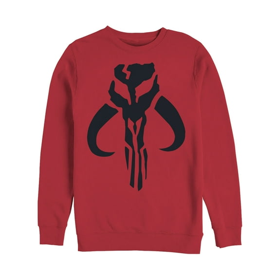 Men's Star Wars: The Mandalorian Mythosaur Skull Logo Sweatshirt Red 2X Large