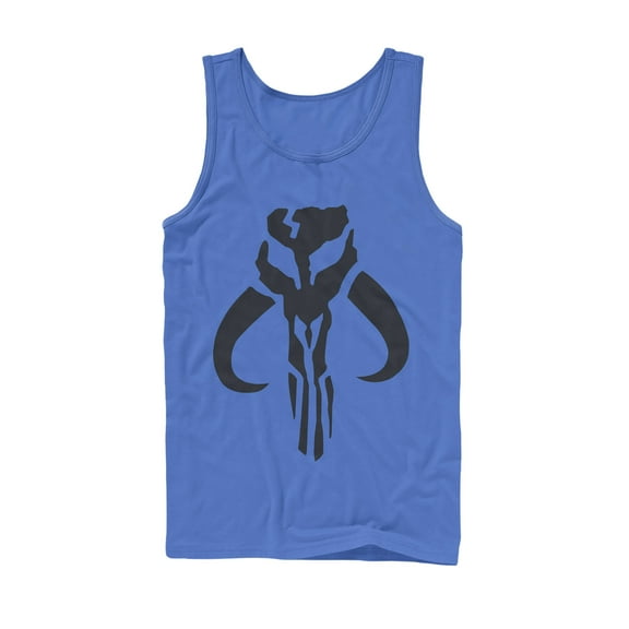 Men's Star Wars: The Mandalorian Mythosaur Skull Logo  Tank Top Royal Blue Small