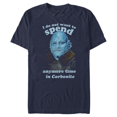 Men's Star Wars: The Mandalorian Mythrol No More Carbonite Graphic Tee Navy Blue Large