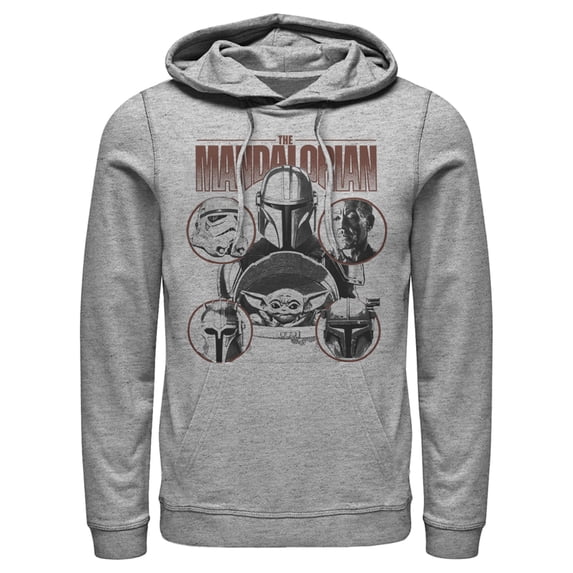 Men's Star Wars: The Mandalorian Odds-on Favorite Pull Over Hoodie Athletic Heather Small