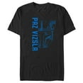 thumbnail image 1 of Men's Star Wars: The Mandalorian Paz Vizsla Blue Helmet Graphic Tee Black Medium, 1 of 5
