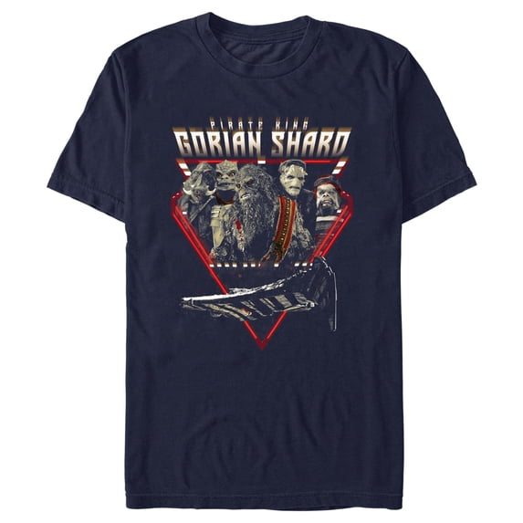 Men's Star Wars: The Mandalorian Pirate King Gorian Shard Graphic Tee Navy Blue Large