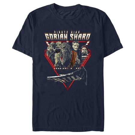 Men's Star Wars: The Mandalorian Pirate King Gorian Shard Graphic Tee Navy Blue Medium