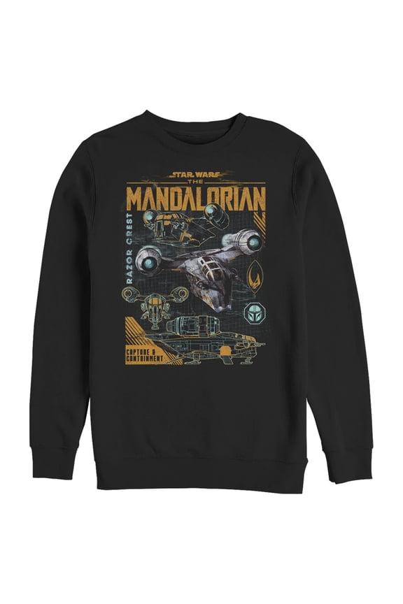 Men's Star Wars: The Mandalorian Razor Crest Capture and Containment Sweatshirt Black X Large