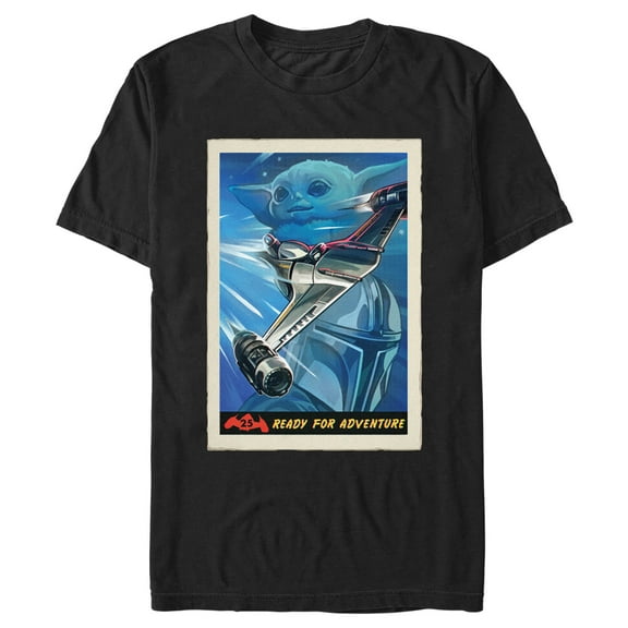 Men's Star Wars: The Mandalorian Ready For Adventure Poster  Graphic Tee Black Small