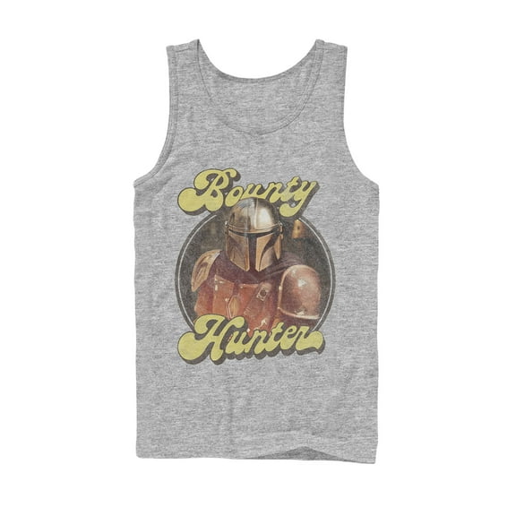Men's Star Wars: The Mandalorian Retro Bounty Hunter  Tank Top Athletic Heather Large