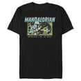 thumbnail image 1 of Men's Star Wars: The Mandalorian Retro Cartoon Macaroon Chase Graphic Tee Black 3X Large, 1 of 5