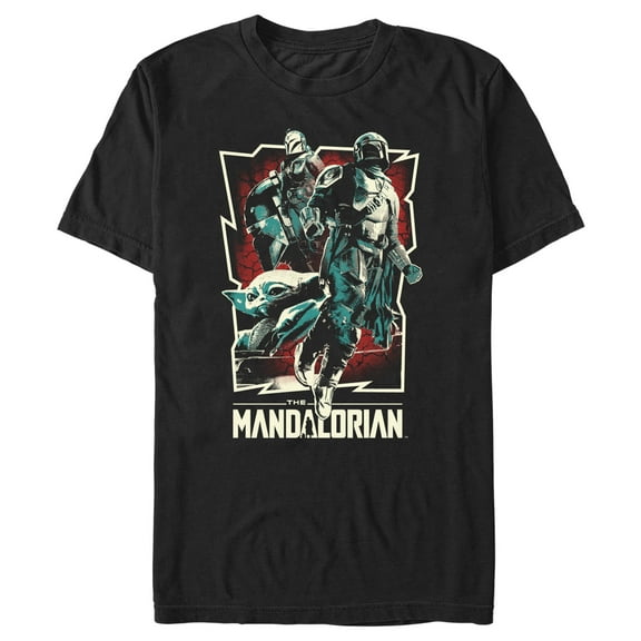 Men's Star Wars: The Mandalorian Retro Poster  Graphic Tee Black Large