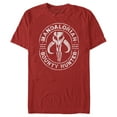 thumbnail image 1 of Men's Star Wars: The Mandalorian Seek & Destroy Stamp  Graphic Tee Red Large, 1 of 4