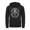 thumbnail image 1 of Men's Star Wars: The Mandalorian Seek & Destroy Stamp Pull Over Hoodie Black X Large, 1 of 4