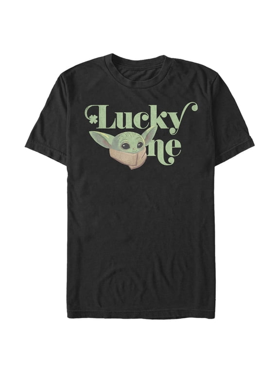 Men's Star Wars: The Mandalorian St. Patrick's Day Grogu Lucky One Graphic Tee Black Small