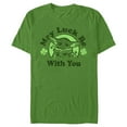 thumbnail image 1 of Men's Star Wars: The Mandalorian St. Patrick's Day Grogu May Luck be with You Distressed  Graphic Tee Kelly Green 2X Large, 1 of 5