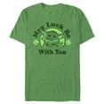 thumbnail image 1 of Men's Star Wars: The Mandalorian St. Patrick's Day Grogu May Luck be with You Distressed  Graphic Tee Kelly Heather Medium, 1 of 4
