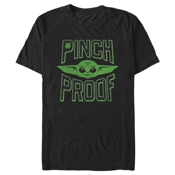 Men's Star Wars: The Mandalorian St. Patrick's Day Grogu Pinch Proof  Graphic Tee Black Large
