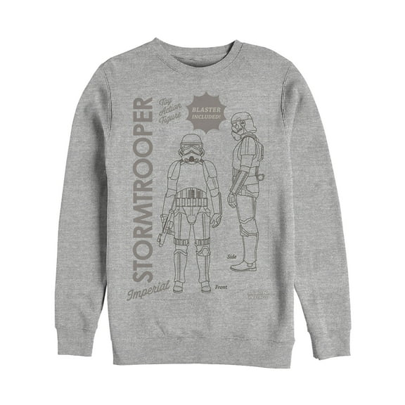 Men's Star Wars: The Mandalorian Stormtrooper Action Figure  Sweatshirt Athletic Heather 2X Large