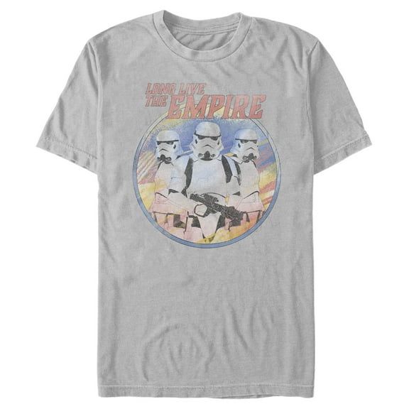 Men's Star Wars: The Mandalorian Stormtroopers Long Live The Empire  Graphic Tee Silver 3X Large