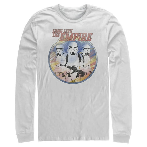 Men's Star Wars: The Mandalorian Stormtroopers Long Live The Empire  Long Sleeve Shirt White Small