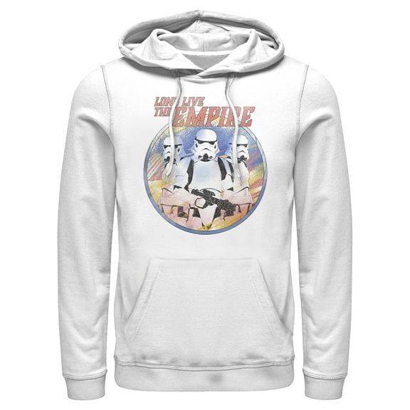 Men's Star Wars: The Mandalorian Stormtroopers Long Live The Empire  Pull Over Hoodie White Large