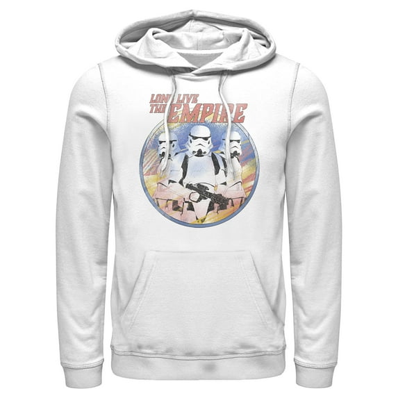Men's Star Wars: The Mandalorian Stormtroopers Long Live The Empire Pull Over Hoodie White X Large