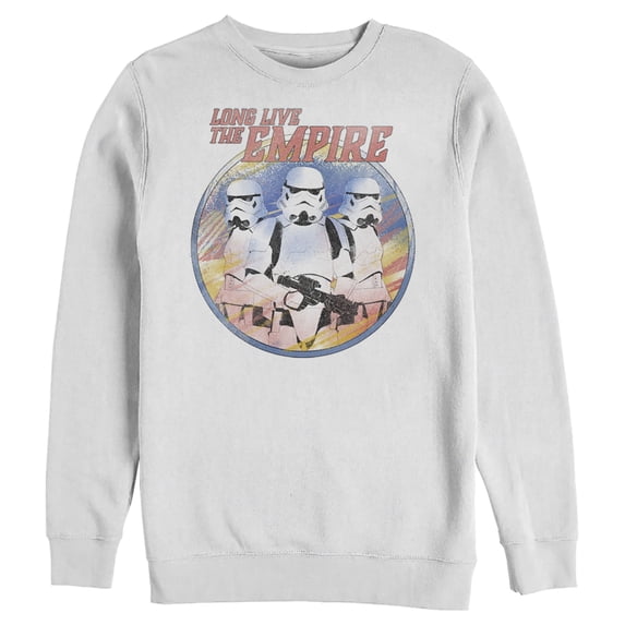 Men's Star Wars: The Mandalorian Stormtroopers Long Live The Empire Sweatshirt White 3X Large