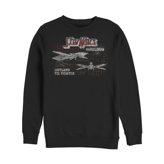Men's Star Wars: The Mandalorian TIE Fighter Grid Sweatshirt Black Small