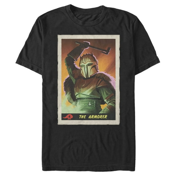 Men's Star Wars: The Mandalorian The Armorer Trading Card Graphic Tee Black Large