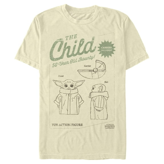 Men's Star Wars: The Mandalorian The Child 50 Year Old Bounty  Graphic Tee Cream Medium
