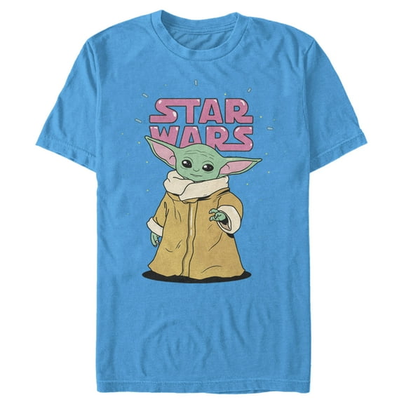 Men's Star Wars: The Mandalorian The Child 80's Retro Cartoon Graphic Tee Turquoise 3X Large