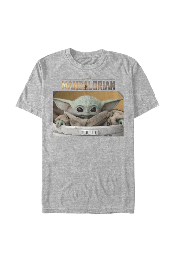 Men's Star Wars: The Mandalorian The Child Bassinet Graphic Tee Athletic Heather Large