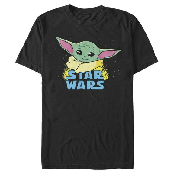 Men's Star Wars: The Mandalorian The Child Cartoon Shiny Eyes Graphic Tee Black Large