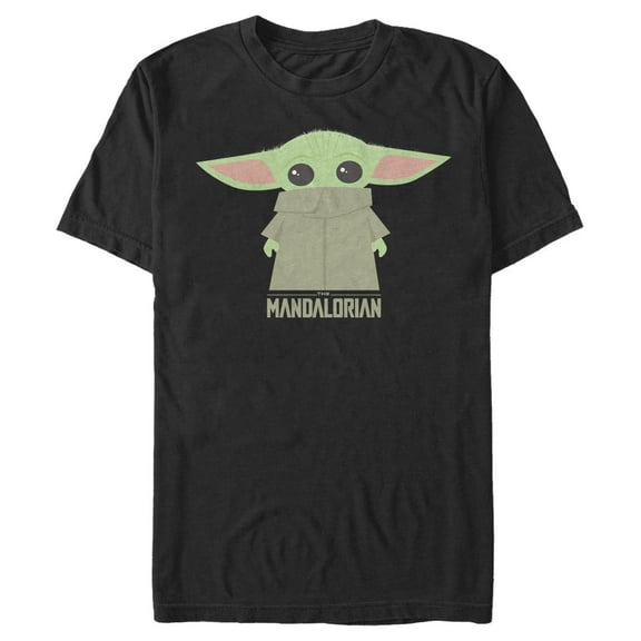Men's Star Wars: The Mandalorian The Child Cartoon Shy  Graphic Tee Black 3X Large