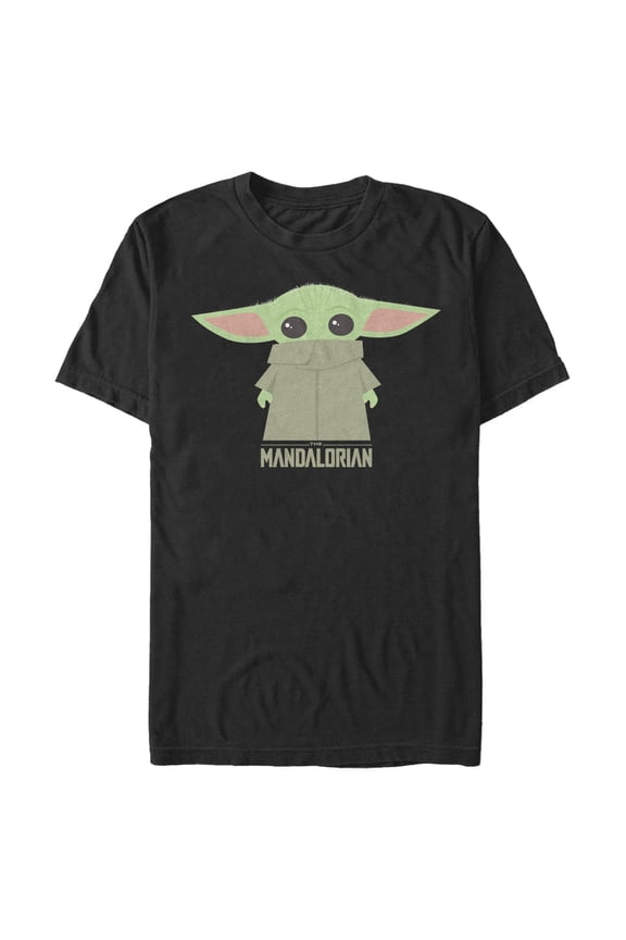 Men's Star Wars: The Mandalorian The Child Cartoon Shy Graphic Tee Black 3X Large