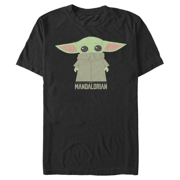 Men's Star Wars: The Mandalorian The Child Cartoon Shy Graphic Tee Black Medium