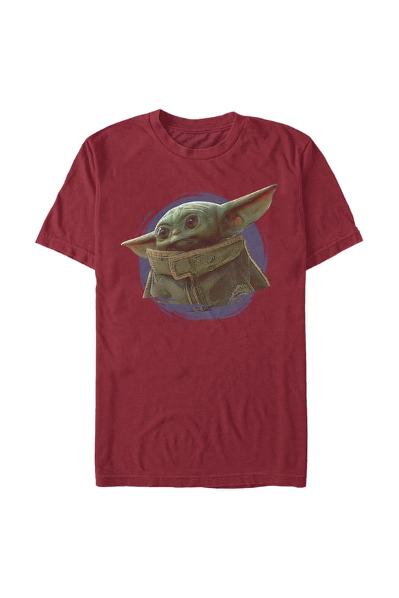 Men's Star Wars: The Mandalorian The Child Circle Halo Graphic Tee Cardinal 3X Large