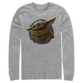 thumbnail image 1 of Men's Star Wars: The Mandalorian The Child Circle Halo  Long Sleeve Shirt Athletic Heather Medium, 1 of 3