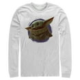 thumbnail image 1 of Men's Star Wars: The Mandalorian The Child Circle Halo  Long Sleeve Shirt White 2X Large, 1 of 3