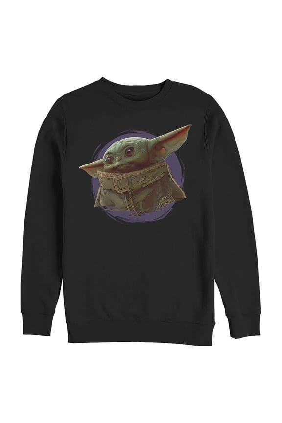 Men's Star Wars: The Mandalorian The Child Circle Halo  Sweatshirt Black Large