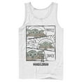 thumbnail image 1 of Men's Star Wars: The Mandalorian The Child Comic Strip Tank Top White Small, 1 of 4
