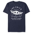 thumbnail image 1 of Men's Star Wars: The Mandalorian The Child Force Is Strong  Graphic Tee Navy Blue Small, 1 of 4